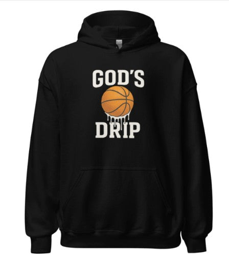 God's drip basket ball hoddie