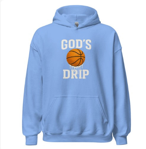 God's drip basket ball hoddie